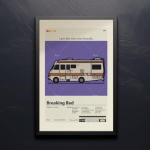 Vintage mid-century modern poster of El Camino Breaking Bad movie