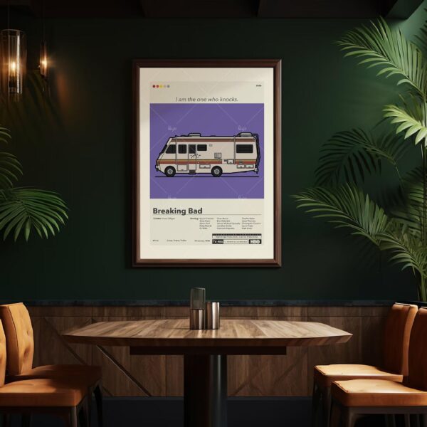 Vintage mid-century modern poster of El Camino Breaking Bad movie