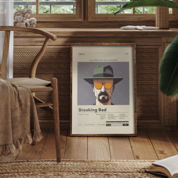 Vintage mid century poster of El Camino from Breaking Bad movie