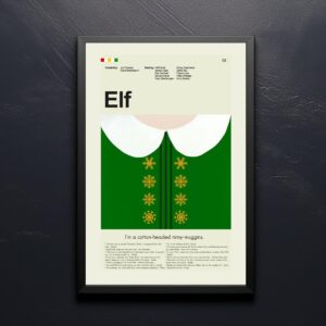 Mid-century modern style Elf Movie poster by 20th Century Studios