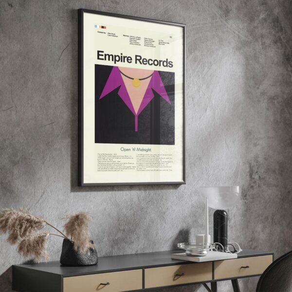 Empire Records movie poster in vintage mid-century modern style