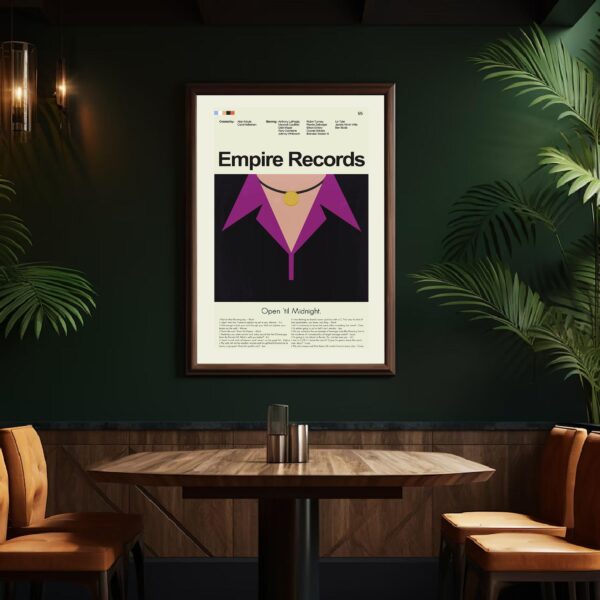 Empire Records movie poster in vintage mid-century modern style