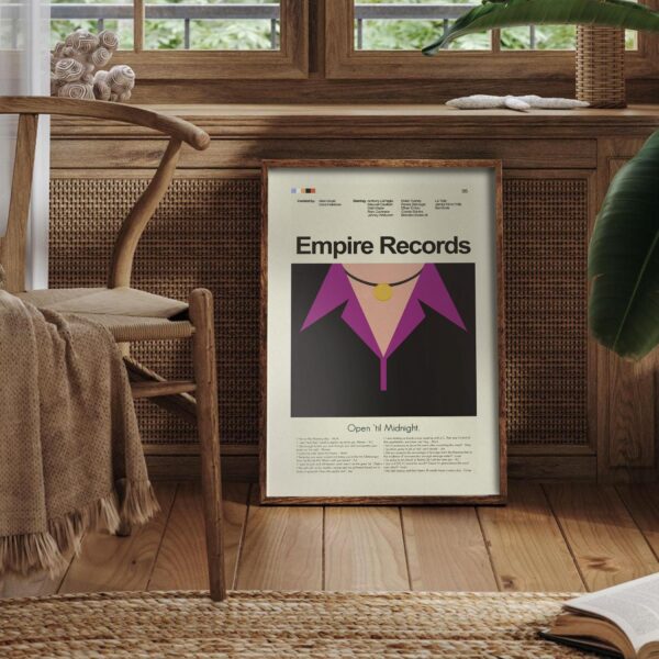Empire Records movie poster in vintage mid-century modern style