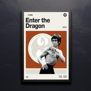 Enter the Dragon movie poster - mid-century vintage print