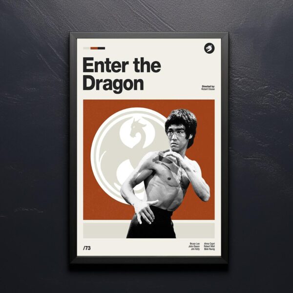 Enter the Dragon movie poster - mid-century vintage print