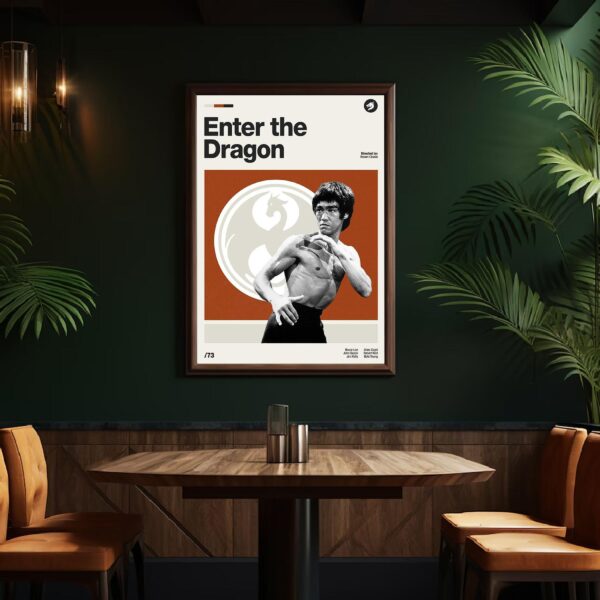 Enter the Dragon movie poster - mid-century vintage print