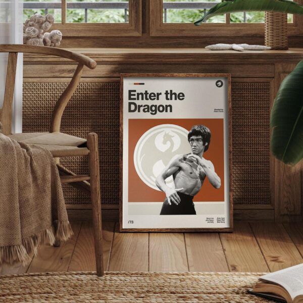 Enter the Dragon movie poster - mid-century vintage print