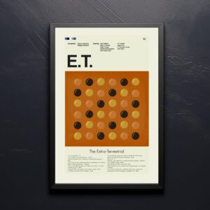 Mid-century modern E.T. the Extra-Terrestrial movie poster by 20th Century Studios