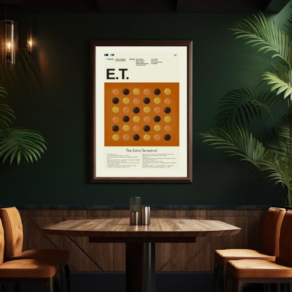 Mid-century modern E.T. the Extra-Terrestrial movie poster by 20th Century Studios