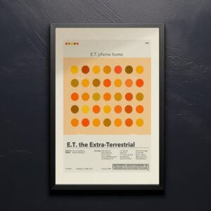 Vintage mid-century modern E.T. the Extra-Terrestrial movie poster