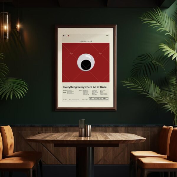 Mid-century modern movie poster for Everything Everywhere All at Once film