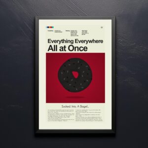Mid-century modern poster of Everything Everywhere All at Once movie art