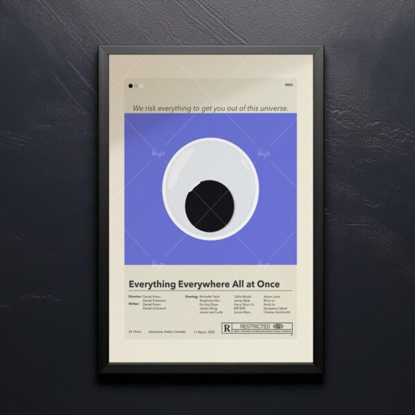 Mid-century modern movie poster for Everything Everywhere All at Once