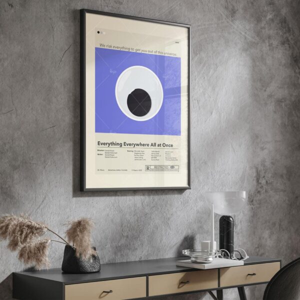 Mid-century modern movie poster for Everything Everywhere All at Once
