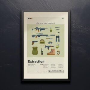 Mid-century modern style Extraction movie poster with abstract design