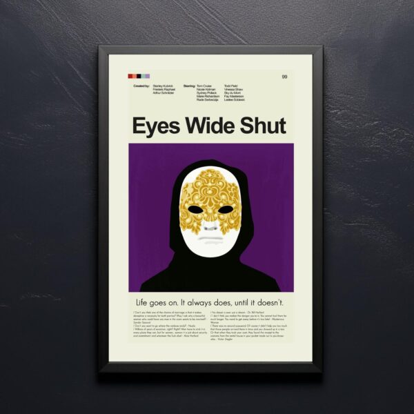 Eyes Wide Shut movie poster in mid-century modern art style