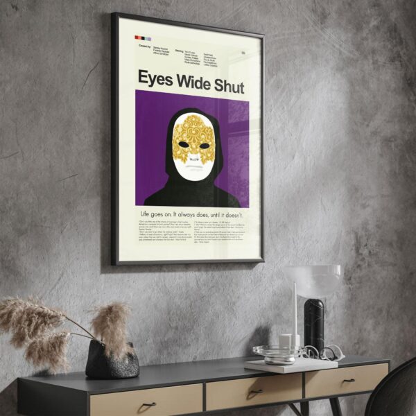 Eyes Wide Shut movie poster in mid-century modern art style