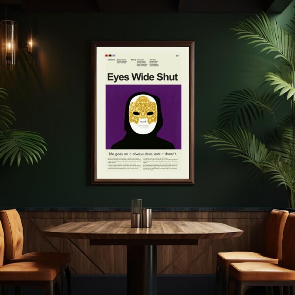 Eyes Wide Shut movie poster in mid-century modern art style