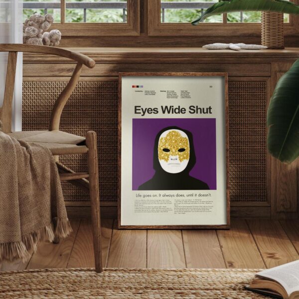 Eyes Wide Shut movie poster in mid-century modern art style