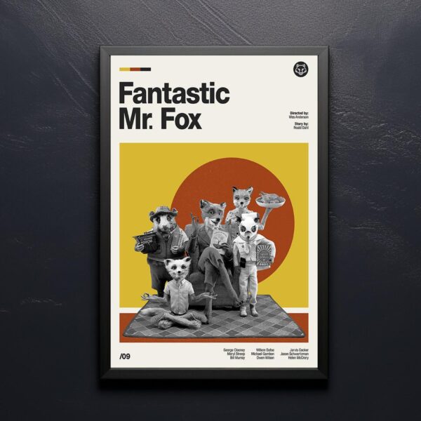 Fantastic Mr. Fox mid-century poster retro artwork