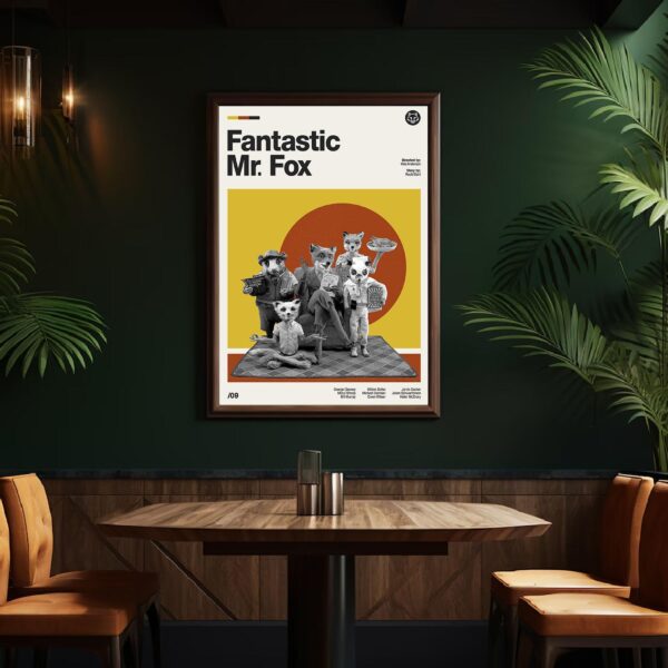 Fantastic Mr. Fox mid-century poster retro artwork