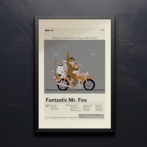 Mid-century modern style Fantastic Mr. Fox movie poster art print