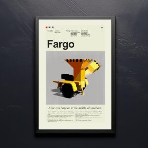 Fargo movie poster featuring mid-century modern 20th century art style