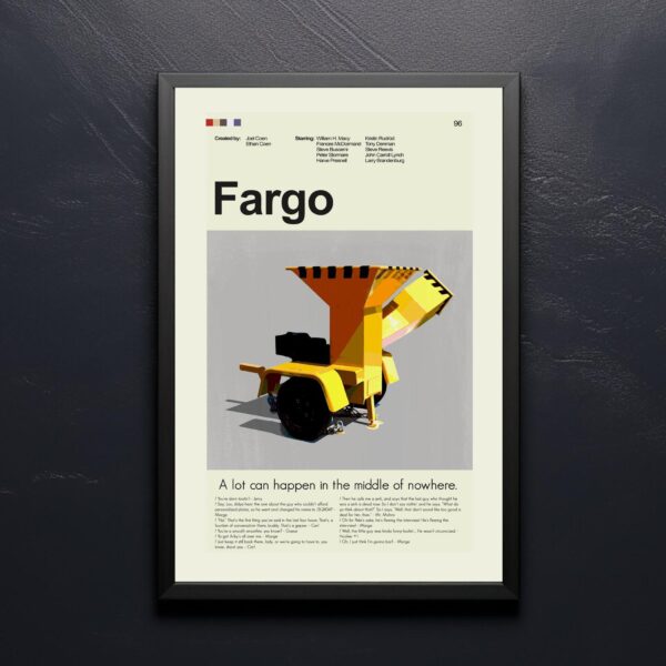 Fargo movie poster featuring mid-century modern 20th century art style
