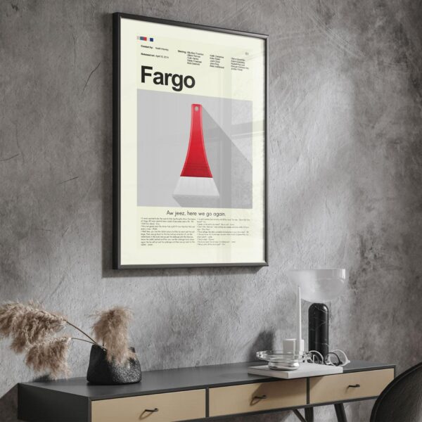 Mid-century modern Fargo movie poster with minimalist design