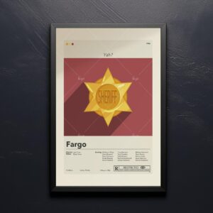 Mid-century modern style Fargo movie poster with retro design elements
