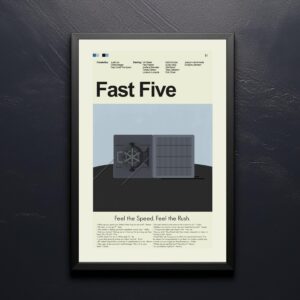Fast Five movie poster in mid-century modern style art design