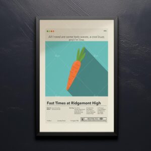 Mid-century modern style poster of Fast Times at Ridgemont High movie