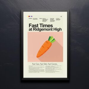 Mid-century modern style poster of Fast Times at Ridgemont High movie