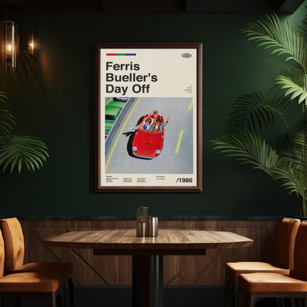 Ferris Bueller's Day Off mid-century poster art