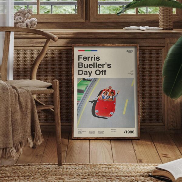 Ferris Bueller's Day Off mid-century poster art
