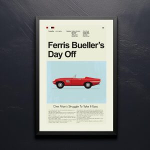 Mid-century modern style poster of Ferris Bueller's Day Off movie