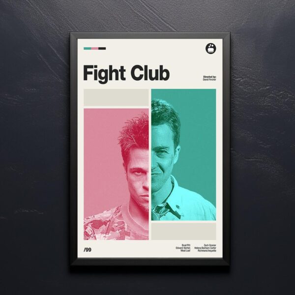 Fight Club Movie Poster - Retro mid-century artwork