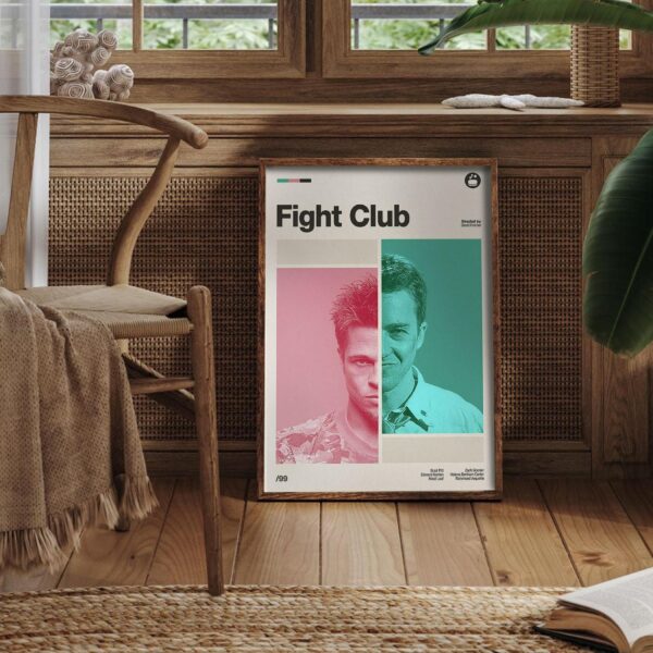 Fight Club Movie Poster - Retro mid-century artwork