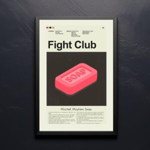 Mid-century modern style Fight Club movie poster with retro design elements