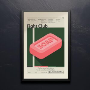 Mid-century modern style Fight Club movie poster with minimalist design
