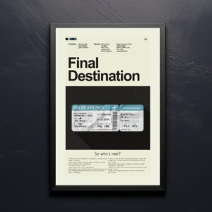 Mid-century modern Final Destination movie poster with graphic design elements