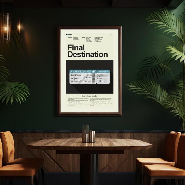 Mid-century modern Final Destination movie poster with graphic design elements