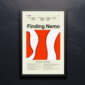 Mid-century modern style Finding Nemo movie poster art