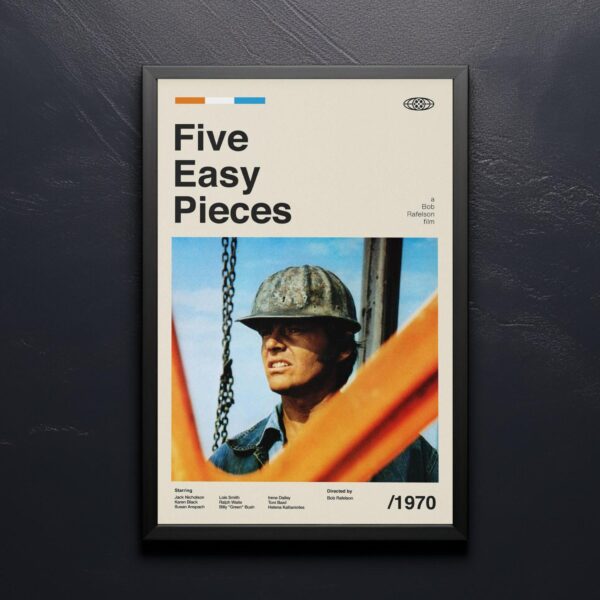 Five Easy Pieces mid-century poster retro artwork