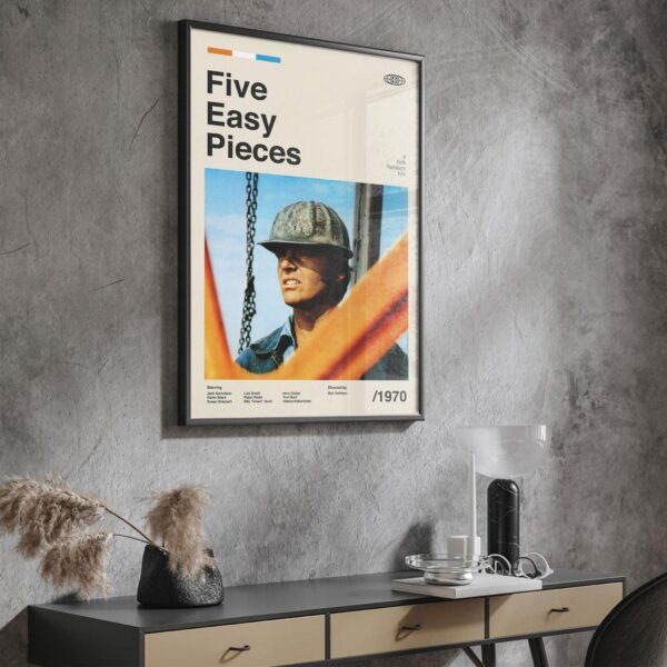 Five Easy Pieces mid-century poster retro artwork