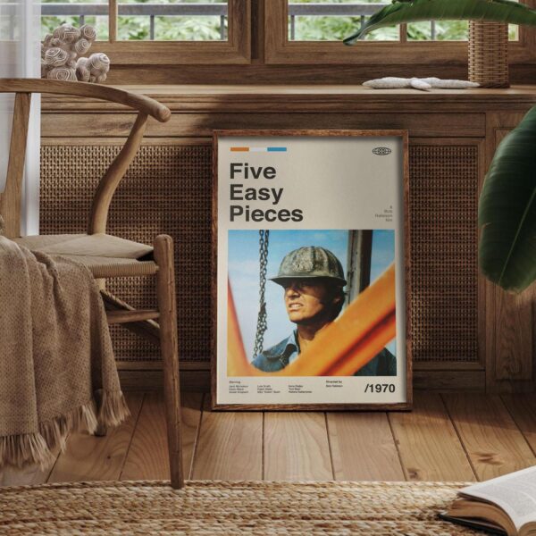 Five Easy Pieces mid-century poster retro artwork