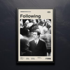Following Movie Poster - retro artwork in mid-century style