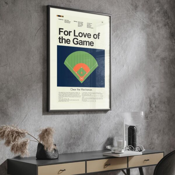 Mid-century modern For Love of the Game movie wall art poster