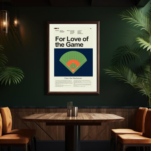 Mid-century modern For Love of the Game movie wall art poster
