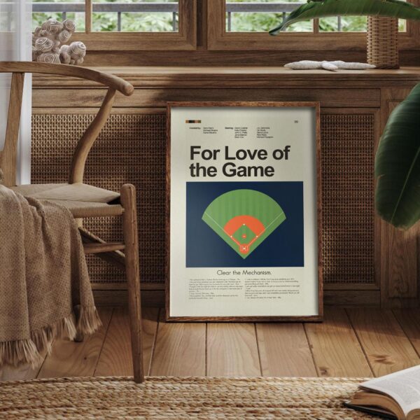 Mid-century modern For Love of the Game movie wall art poster